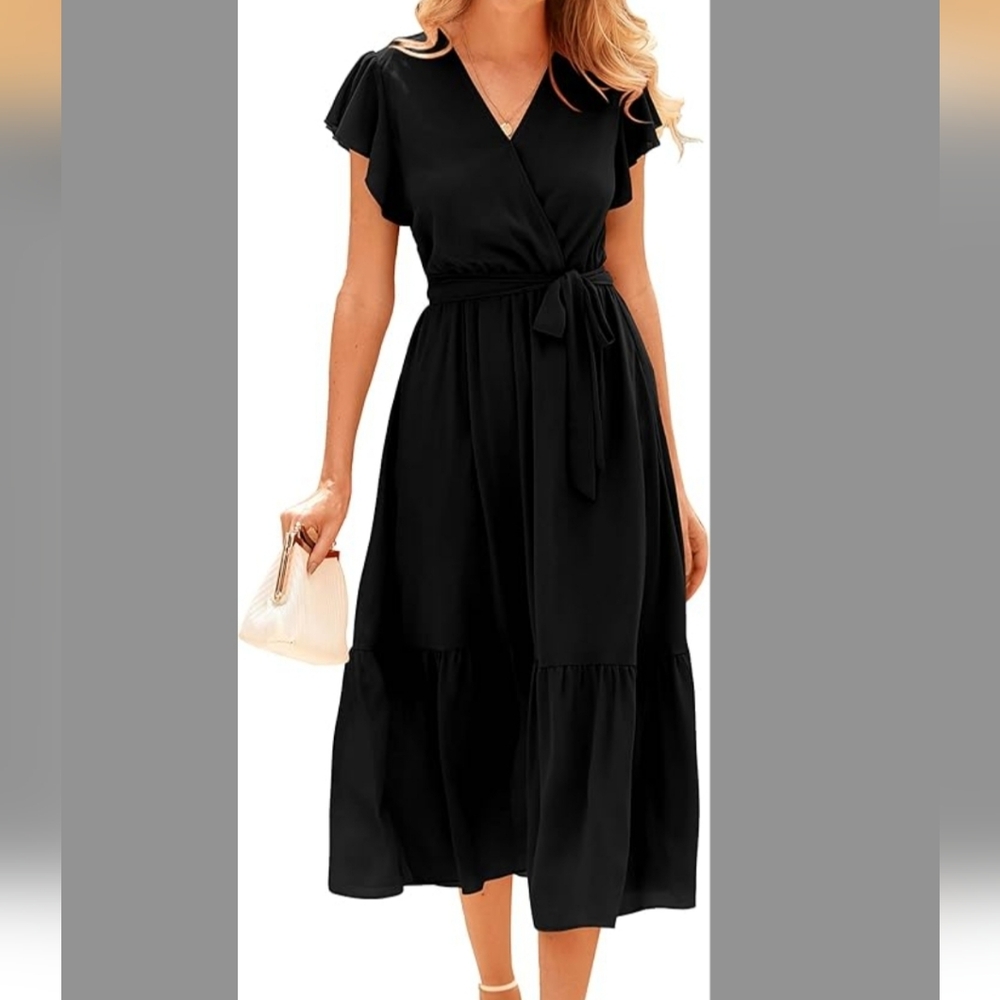 Elegant Black Wrap Dress